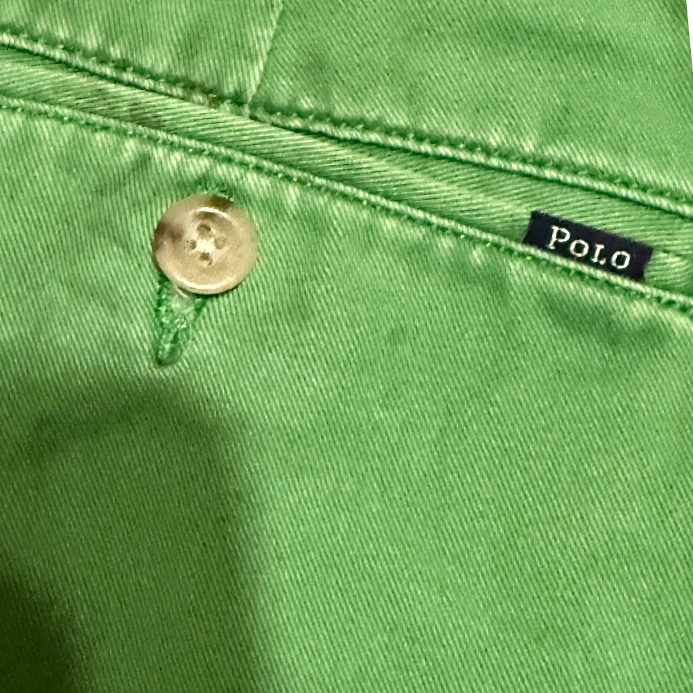 Polo Ralph Lauren Chino Board Shorts Green Mens 33 Classic Fit Cotton Preppy - Picture 4 of 8